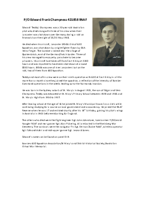 A preview of a PDF biography for Champness, Edward Frank